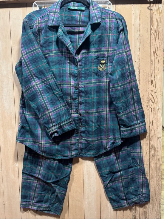 Lauren Ralph Lauren Other - Lauren Ralph Lauren Green and Purple Plaid Cotton Pajama Set